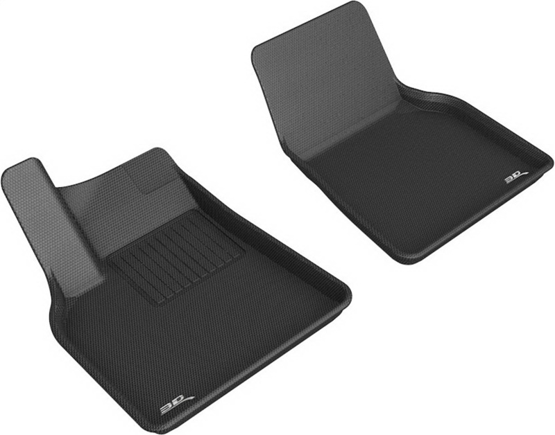 Tesla Model Y Floor Mats - Front - 3D MAXpider - Kagu - Black - 2021 Tesla Model Y Floor Mats - Front - 3D MAXpider - Kagu - Black - 2021